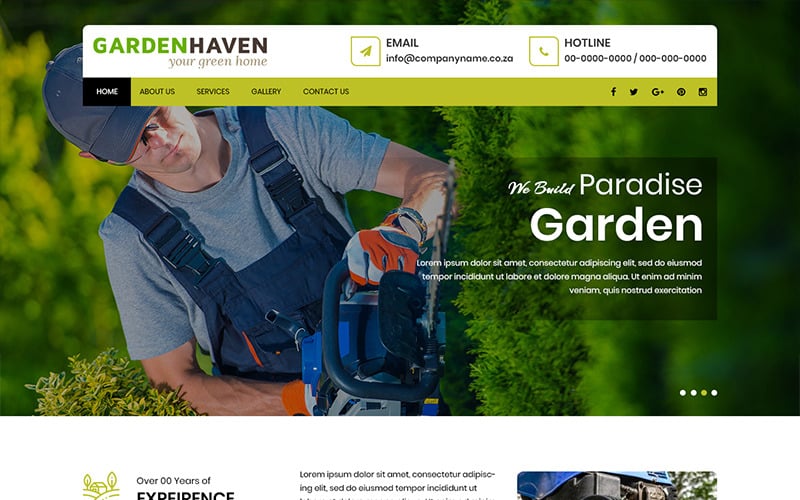 Garden Haven - PSD-Vorlage für Gartenarbeiten
