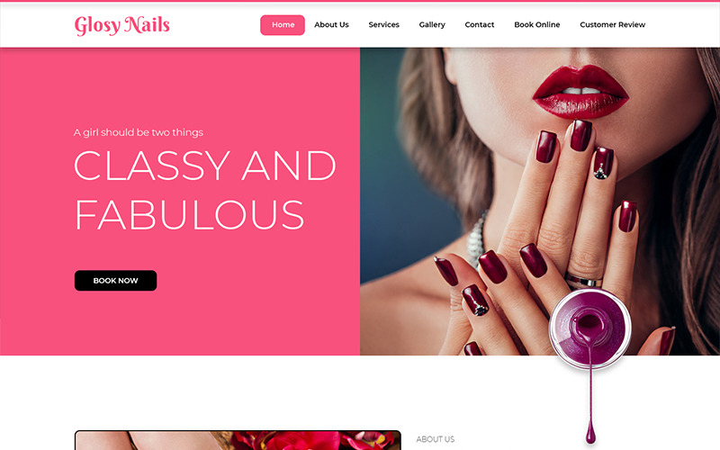 Download PSD шаблон "Glosynails - Nail Salon PSD Template" / Glosynails - Nail Salon PSD Template - PSD шаблон на тему маникюрный салон beauty nail salon theme template psd photoshop