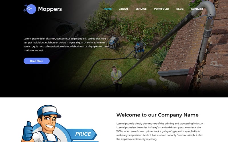 Download PSD шаблон "Moppers - Cleaning Company PSD Template" / Moppers - Cleaning Company PSD Template - PSD шаблон на тему клининговая компания cleaning company theme template psd photoshop