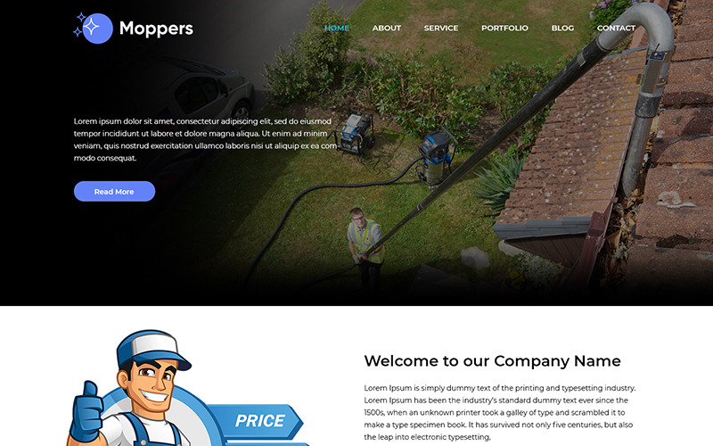Moppers - Modèle PSD de l'entreprise de nettoyage