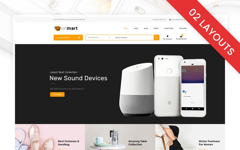 тема многоцелевого магазина woocommerce