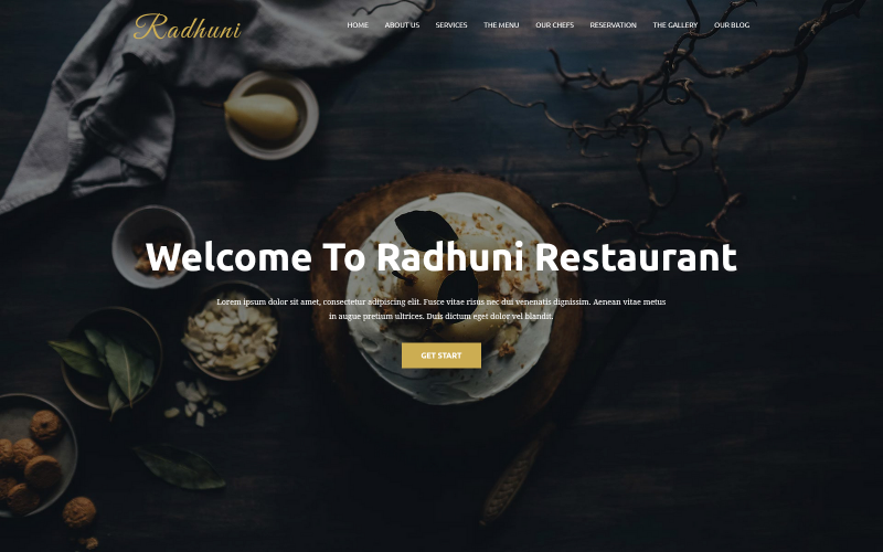 Radhuni - Joomla шаблон для ресторанного бизнеса