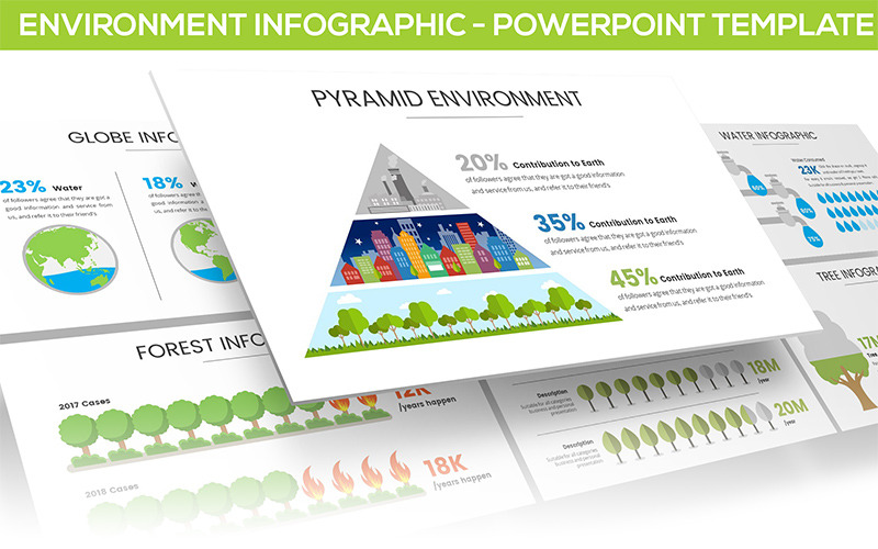 Шаблон PowerPoint інфографіки навколишнього середовища