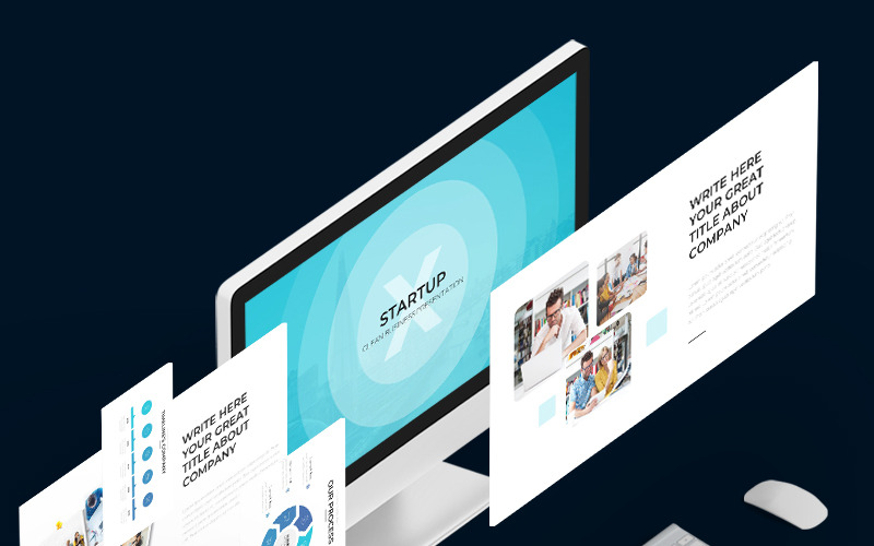 Startup - шаблон CLean Business PowerPoint