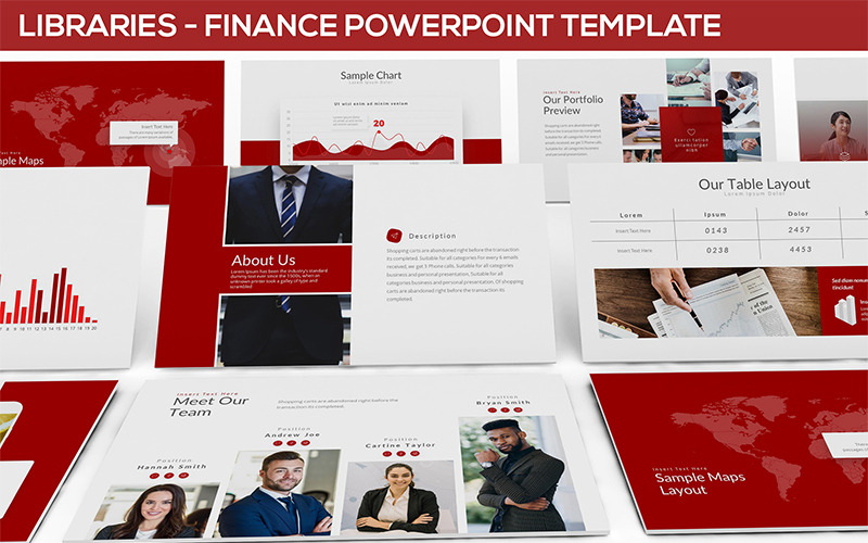 图书馆 - 金融的PowerPoint模板