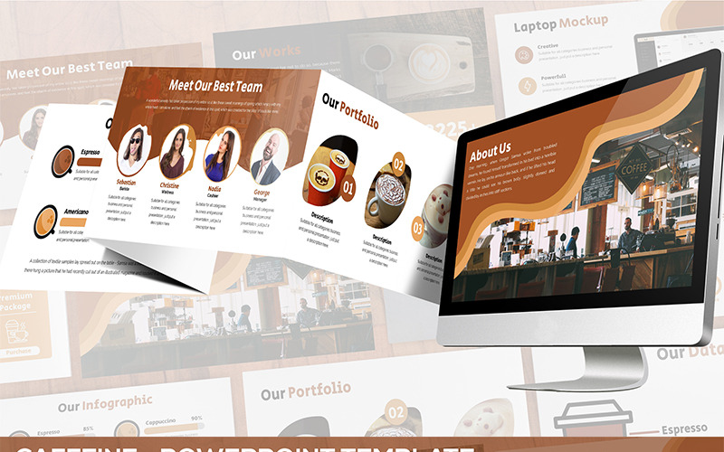 Cafeïne - Coffeeshop PowerPoint-sjabloon