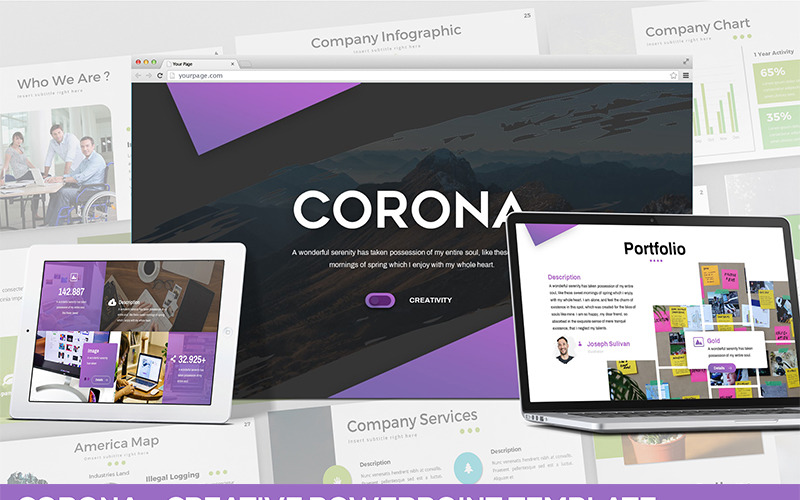 Corona - Plantilla de PowerPoint creativa