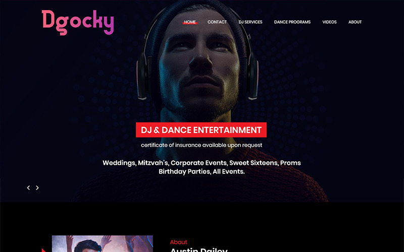 Dgocky - DJ-muziek PSD-sjabloon