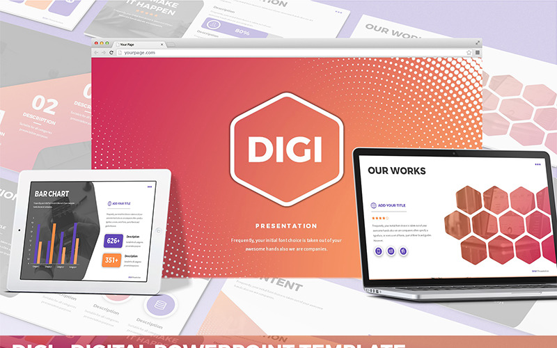 Digi - Цифровой шаблон PowerPoint