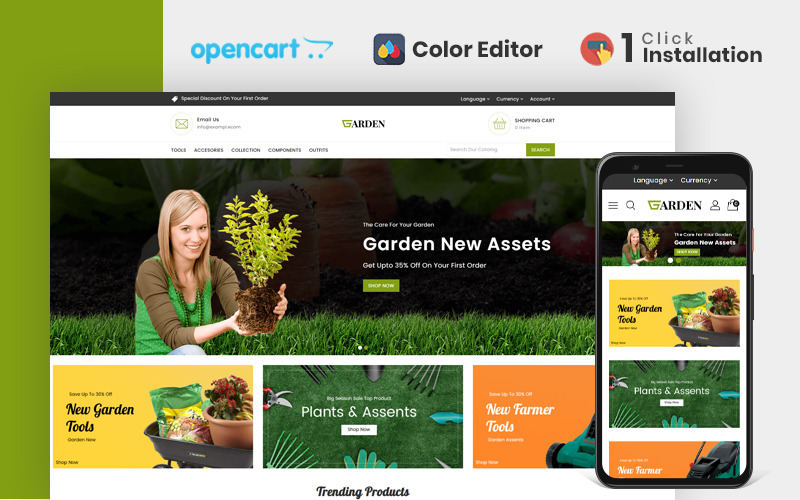 Garden Tools Store OpenCart-sjabloon