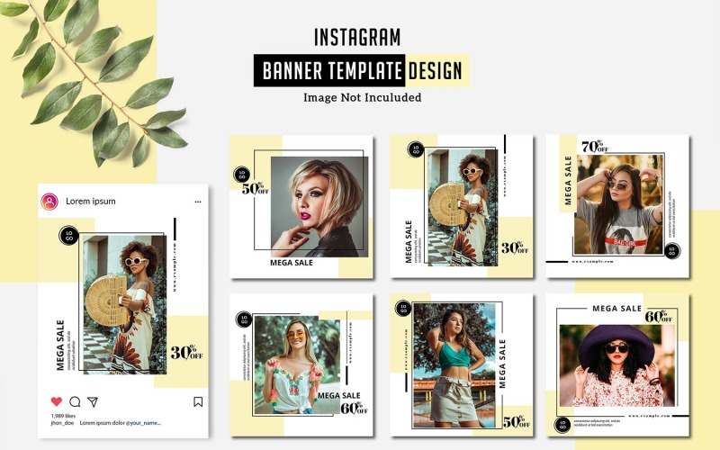 Download Шаблон для соцсетей "6 Instagram Mega Sale Banner Social Media Template" / 6 Instagram Mega Sale Banner Social Media Template - Шаблон для соцсетей на тему графика instagram,banner,social,media,pack,sale,offer,marketing,advertising,promotional,photoshop,psd