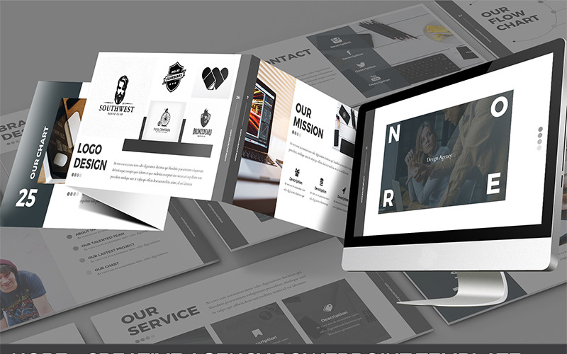 Nore - Modello PowerPoint di agenzia di design