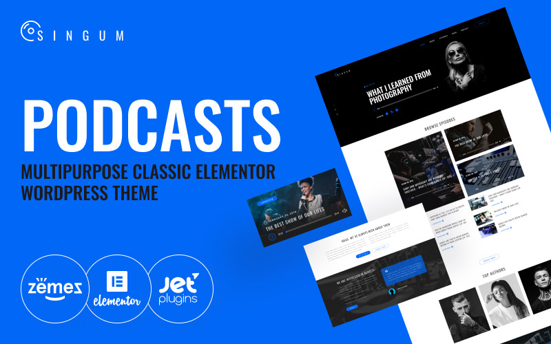 Singum - Hírportál és podcastok WordPress Elementor sablon (többcélú)