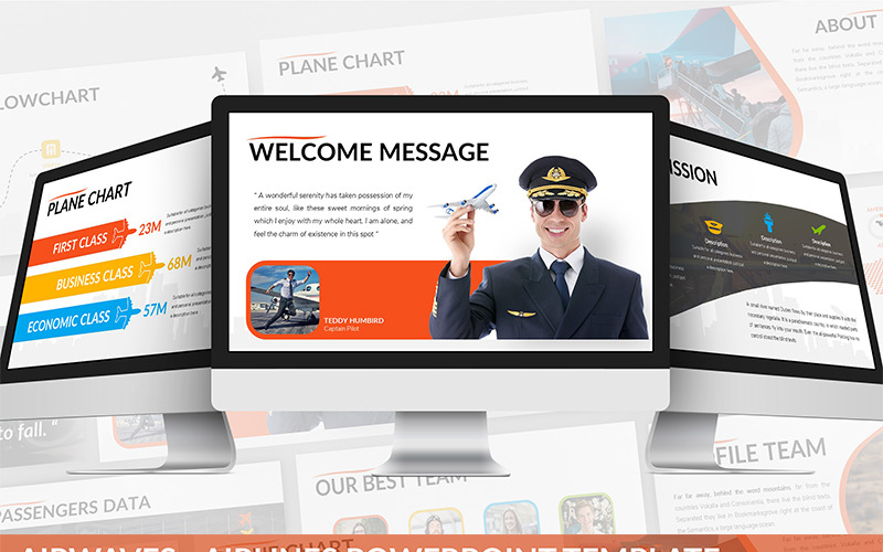 Airwaves - Airlines PowerPoint template
