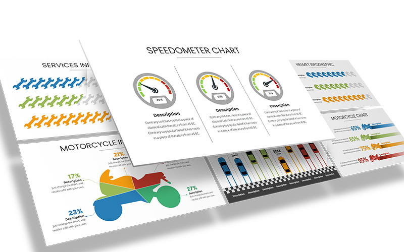 Gépjármű Infographic PowerPoint sablon