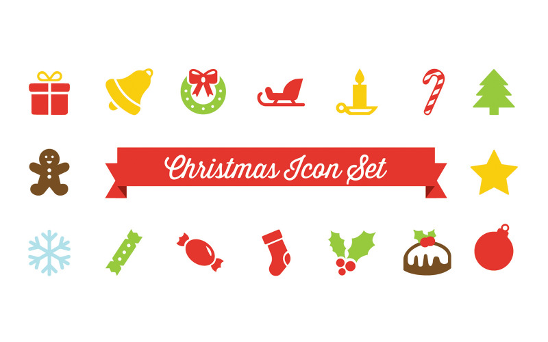 Download Набор иконок "Christmas Vector Icons Set" / Christmas Vector Icons Set - Набор иконок на тему рождество icons christmas tree wreath bells holly candle vector candy holiday gifts presents winter icon