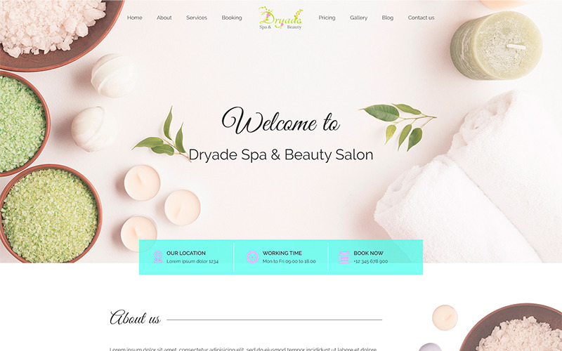 Download PSD шаблон "Dryade | Beauty & Spa PSD Template" / Dryade | Beauty & Spa PSD Template - PSD шаблон на тему салон красоты beauty spa wellness cosmetics hair nail salon make-up massage skincare health services business booking