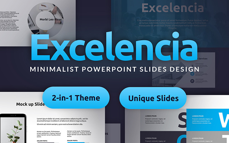 Excelencia Minimalistische PowerPoint-dia's Ontwerp PowerPoint-sjabloon