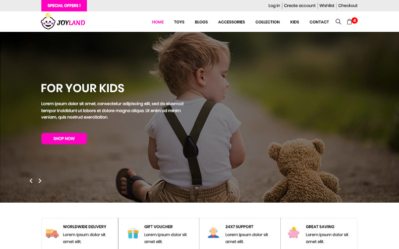 Download PSD шаблон "Joyland - Toy Store PSD Template" / Joyland - Toy Store PSD Template - PSD шаблон на тему магазин подарков toy store template theme psd photoshop