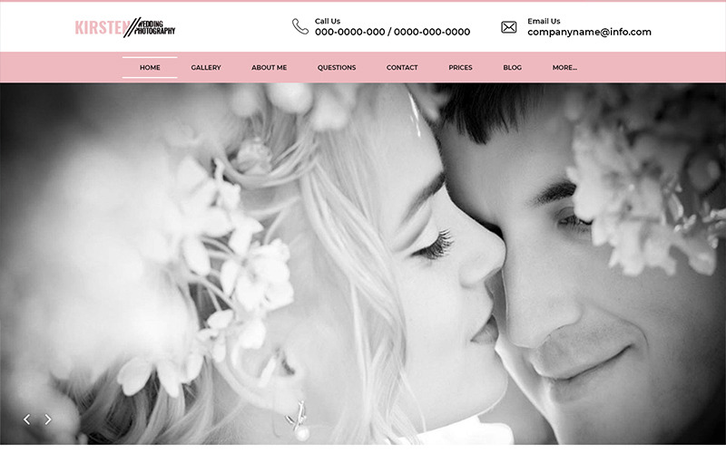Kirsten - Bröllopsfotografering PSD-mall