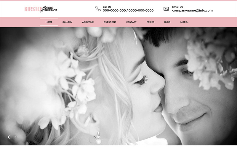 Download PSD шаблон "Kirsten - Wedding Photography PSD Template" / Kirsten - Wedding Photography PSD Template - PSD шаблон на тему фотограф wedding photography psd photoshop theme template