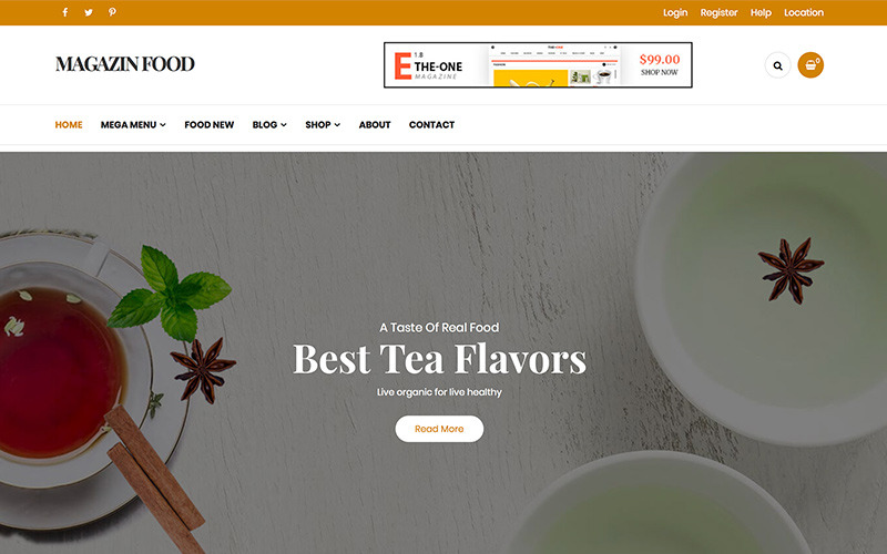 Magazine - Food Blog WordPress Teması