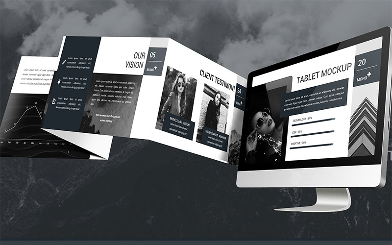 Моно – шаблон PowerPoint Lookbook