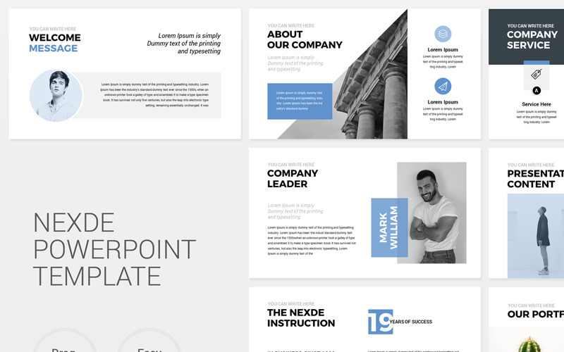 Nexde - Moderne einfache saubere PowerPoint-Vorlage