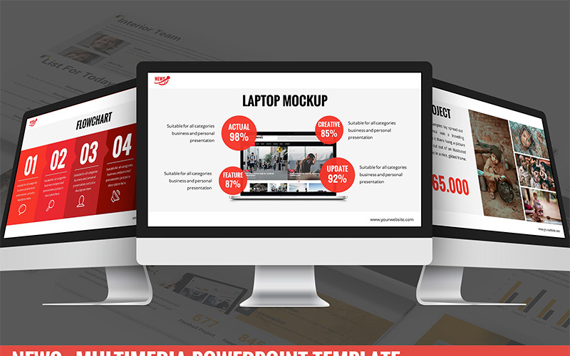 Nyheter - Multimedia PowerPoint-mall