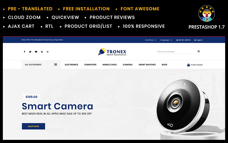 Tronex Electronics PrestaShop téma