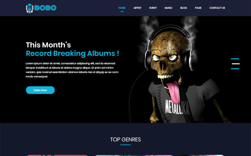 Download PSD шаблон "Bobo Music - Music Store PSD Template" / Bobo Music - Music Store PSD Template - PSD шаблон на тему музыкальный магазин music store theme template psd photoshop