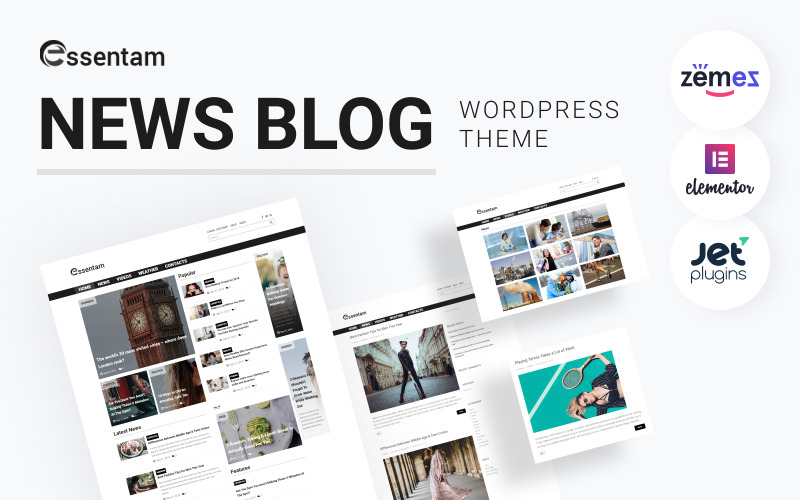 Essentam - Блог новин Багатоцільова класична тема WordPress