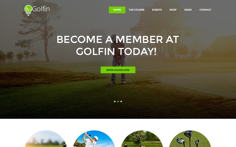 Download PSD шаблон "Golfin - Golf Club PSD Template" / Golfin - Golf Club PSD Template - PSD шаблон на тему графика golf theme template psd photoshop