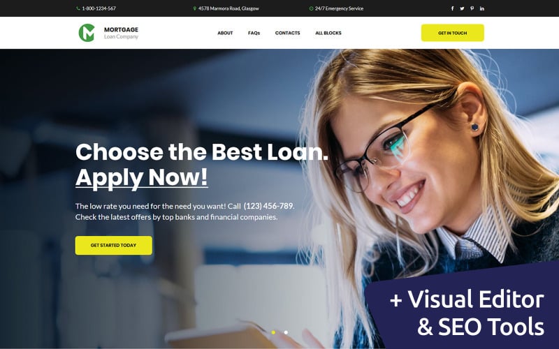 Mortgage - Loan Company Landing Page Template