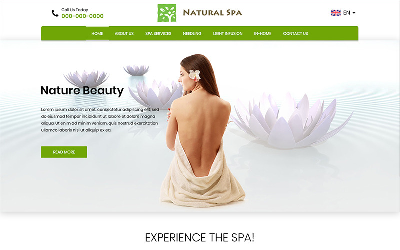 Natural Spa - Beauty Spa Services PSD-sjabloon