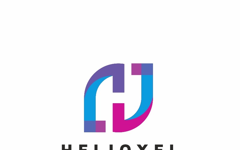 Шаблон логотипа письмо Helioxel H