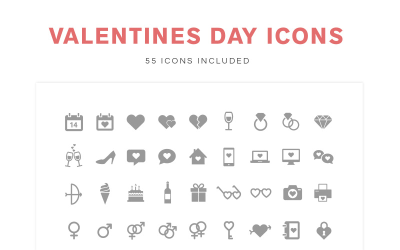 Download Набор иконок "Valentine's Day Icon Set" / Valentine's Day Icon Set - Набор иконок на тему св. валентин icons icon vector illustration valentine heart love holiday celebrate cupid flowers
