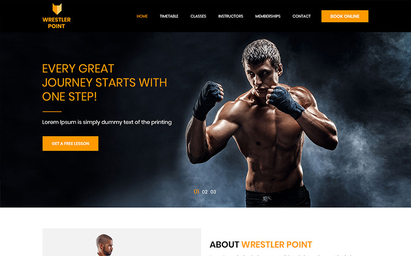 Download PSD шаблон "Wrestler Point - Wrestling PSD Template" / Wrestler Point - Wrestling PSD Template - PSD шаблон на тему рестлинг wrestling theme template psd photoshop