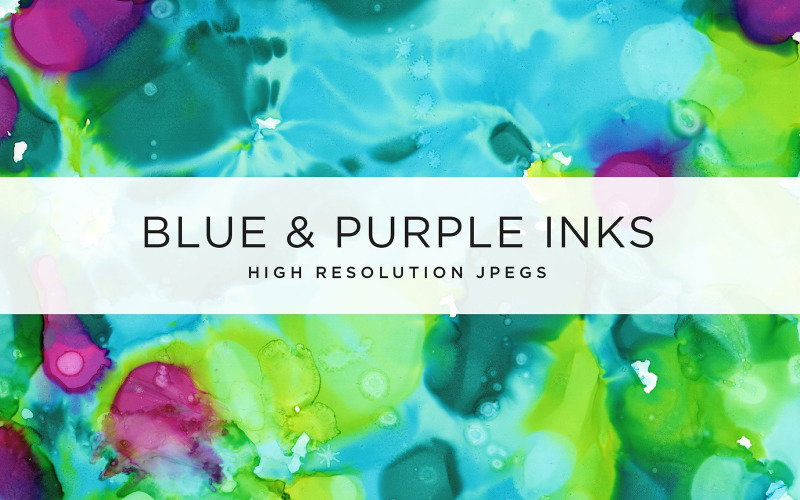 Download Иллюстрация "Blue and Purple Inks - Illustration" / Blue and Purple Inks - Illustration - Иллюстрация на тему графика watercolor watercolour ink alcohol background abstract paint texture textures textured blue purple cool