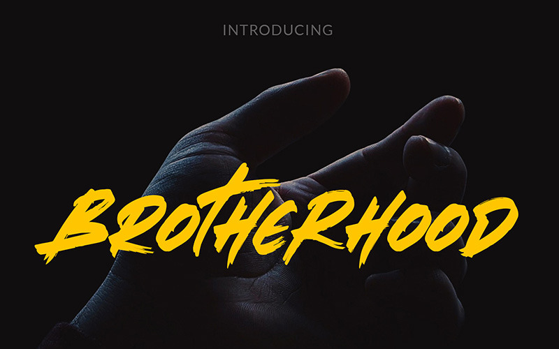 Download Шрифт "Brotherhood Brush Font" / Brotherhood Brush Font - Шрифт на тему графика brush poster book cover headline header urban street cool script handdrawn logo apparel vintage rough