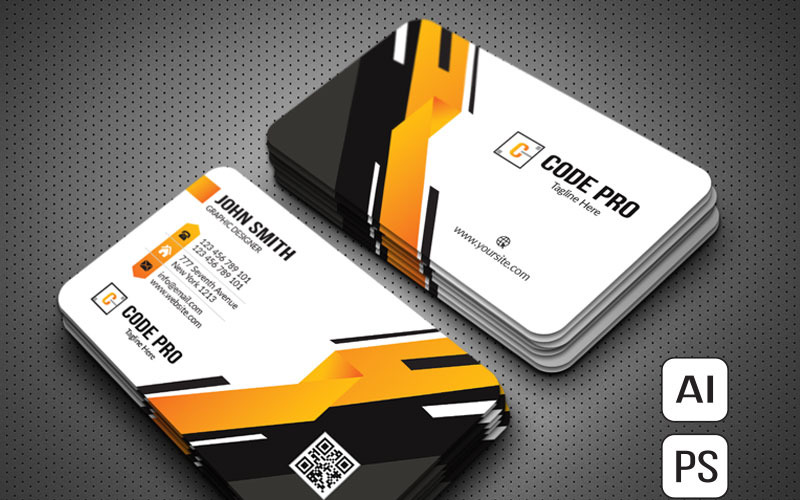 Code Pro Нова візитна картка - шаблон фірмового стилю