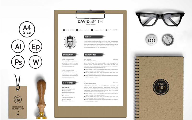 Download Резюме "David Smith Resume Template" / David Smith Resume Template - Резюме на тему графика resume cv clean creative word infographic modern professional student mac pages manager template bankers doctors job seekers