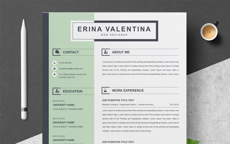 Erina CV-sjabloon