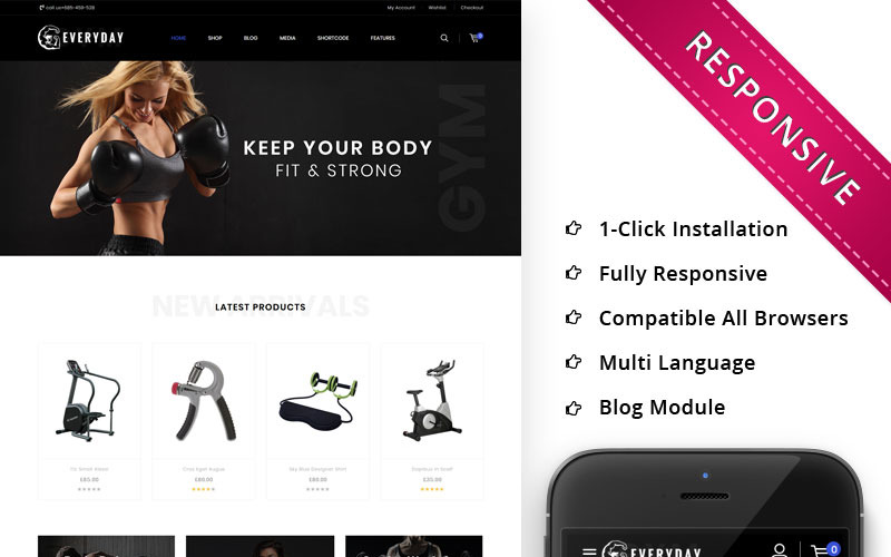 the gym online store woocommerce theme