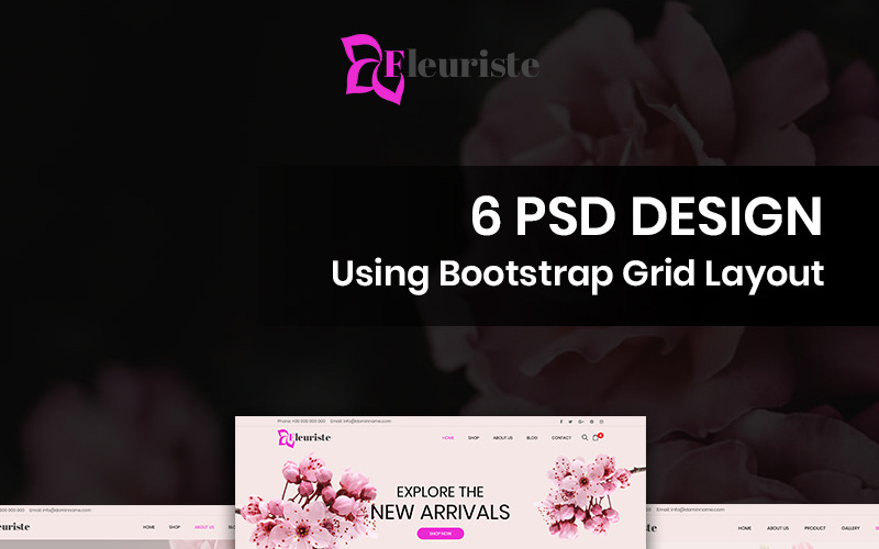 Download PSD шаблон "Fleuriste 2.0 - Flower Shop PSD Template" / Fleuriste 2.0 - Flower Shop PSD Template - PSD шаблон на тему графика flower shop theme template psd photoshop