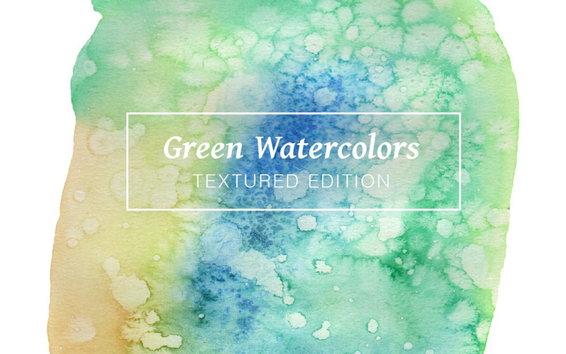Download Иллюстрация "Green Textured Watercolors - Illustration" / Green Textured Watercolors - Illustration - Иллюстрация на тему графика watercolor watercolour texture textures textured paint abstract green cool background