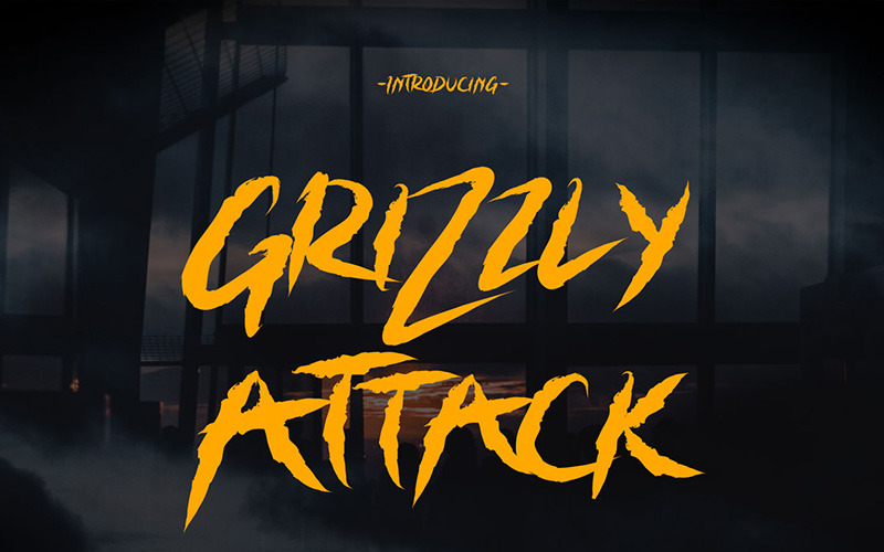 Download Шрифт "Grizzly Attack Font" / Grizzly Attack Font - Шрифт на тему графика brush poster book cover headline header urban street cool script handdrawn logo apparel vintage rough font awesome alternative dark energy