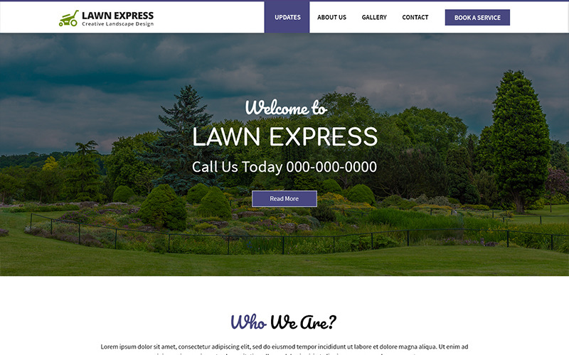 Lawn Express - Plantilla PSD de Tree Services Company