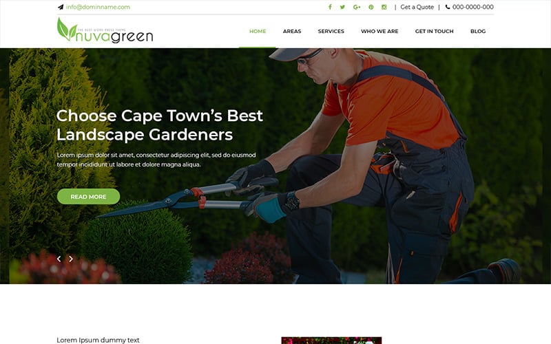 Nuva Green - Шаблон PSD для ландшафтних послуг