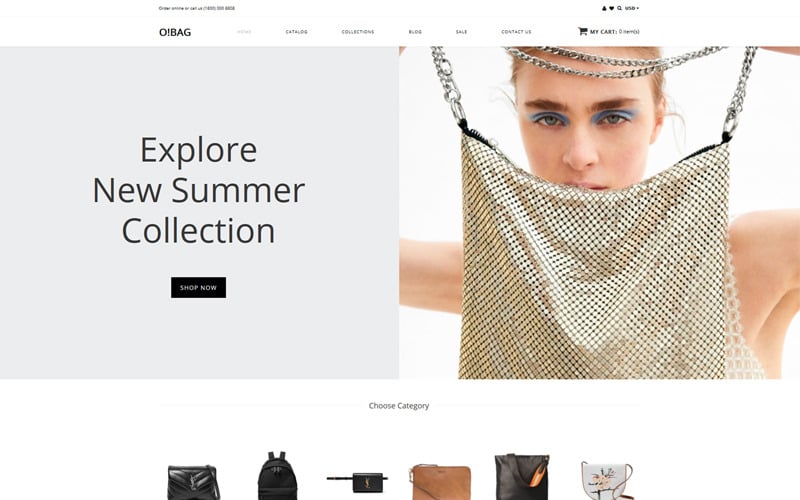O! BAG - Чистая тема Shopify для магазина сумок
